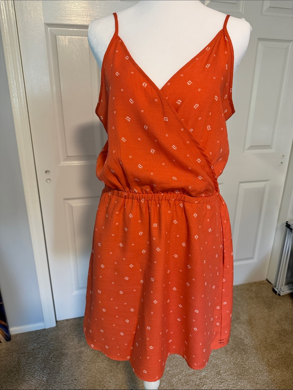 Toad&Co Rust Orange Sleeveless Wrap-Front Midi Dress